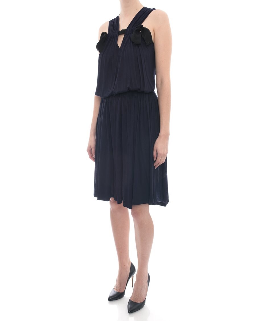 EUC Auth Lanvin Black Gathered Jersey Dress XL EUC Auth Lanvin Black Gathered Jersey Dress XL
