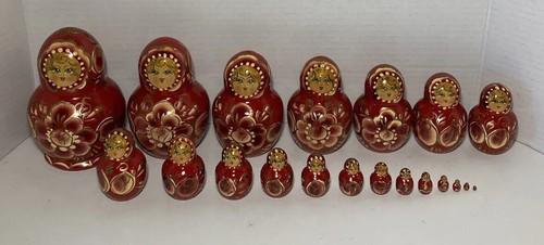 Bambola russa vintage Ceprueb Nocag dipinta a mano firmata nidificazione set 20 pezzi rara - Foto 21 di 21