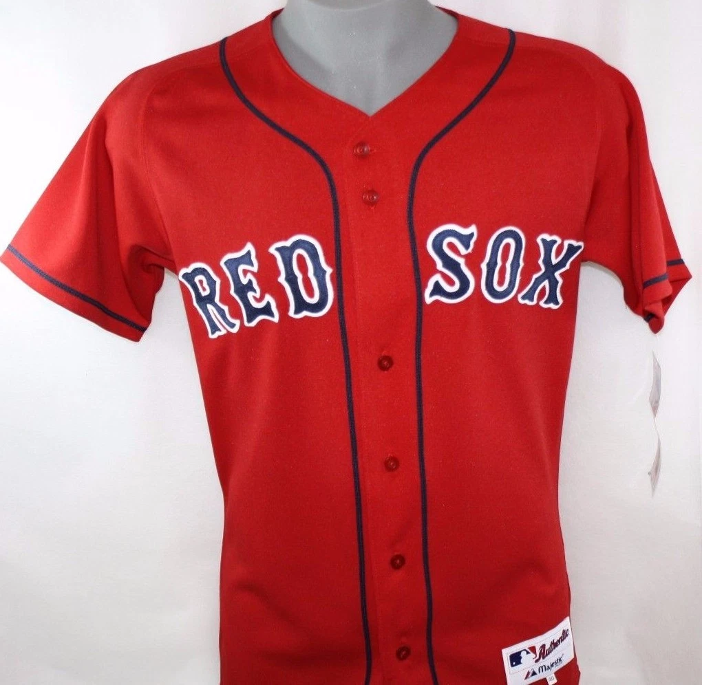 NEW Mens Majestic Blank Back Boston Red Sox Red MLB Stitched Baseball Jersey