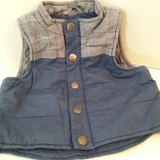 Modern 2016 Cat  Jack Puffer Vest Unisex Boy Baby 6-9mos Snap Front Navy Grey