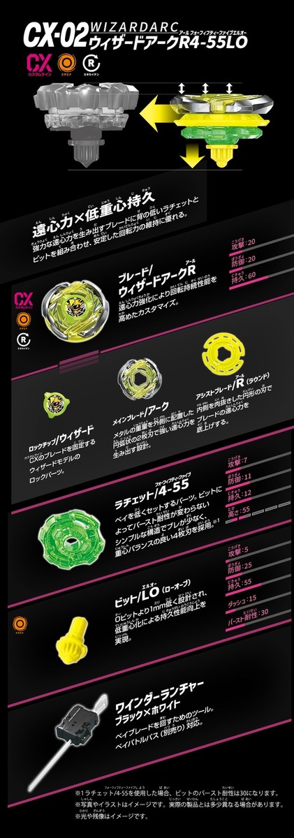 Takara Tomy Beyblade X CX-02 Starter WizardArc R4-55LO | eBay