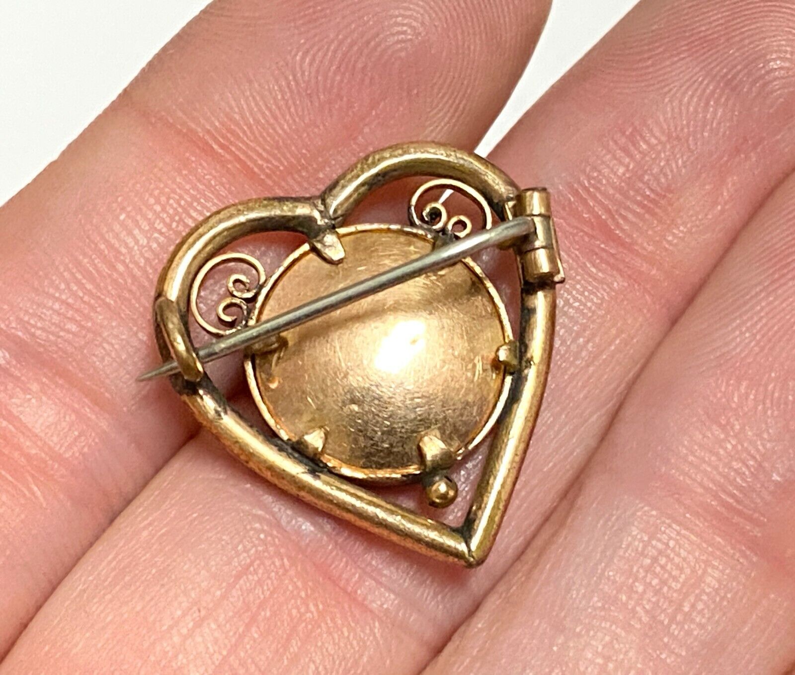Antique Ornate Victorian Gold Doublé Heart Photo … - image 2