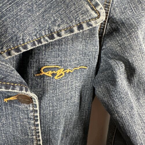 Vtg Fubu Women’s Double Breasted Trench Coat Denim Size Small Button Logo Belt - Picture 6 of 21
