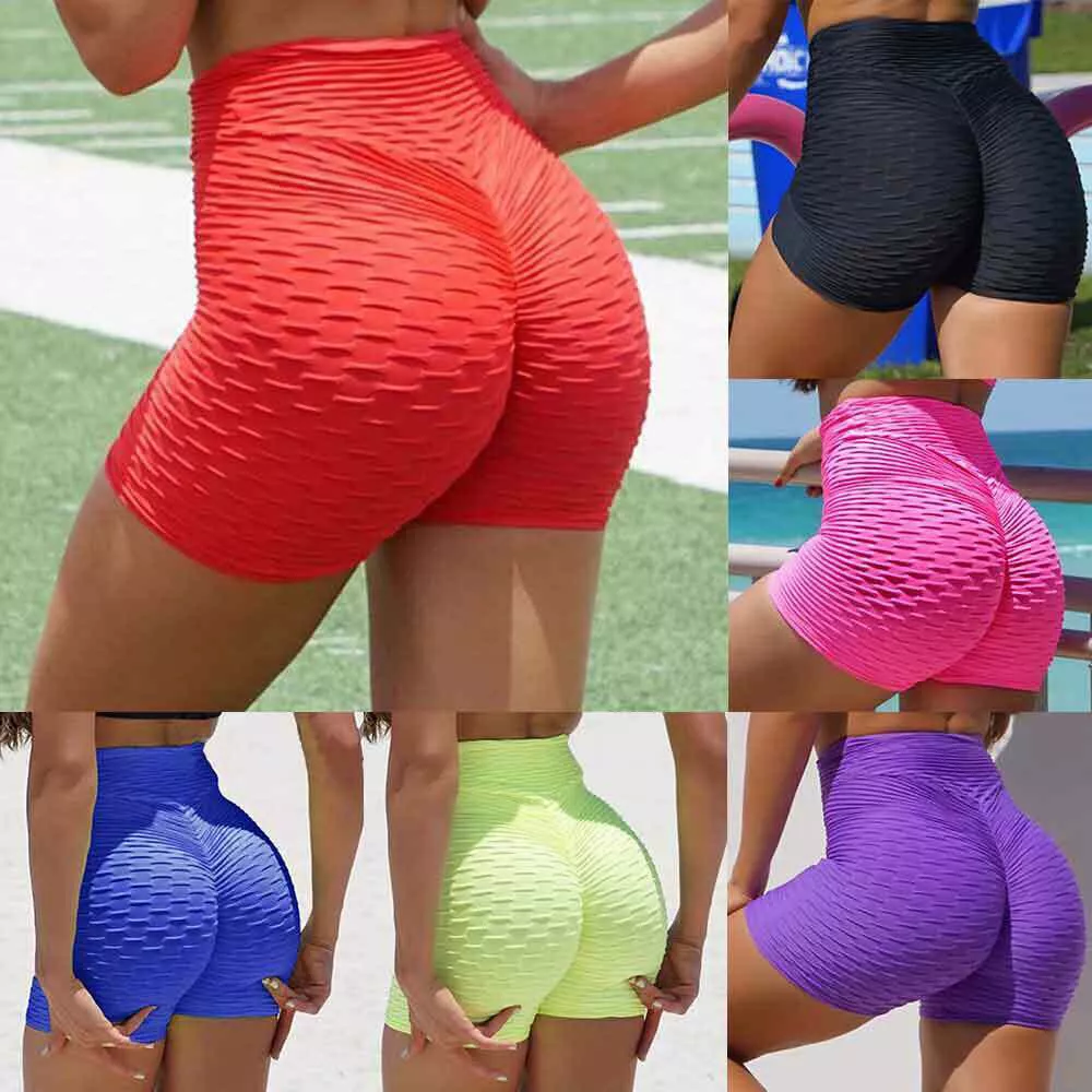 Women High Waist Gym Yoga Shorts Anti Cellulite Booty Butt Lift