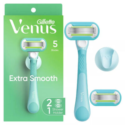 Venus Extra Smooth Pink Women's Razor + 2 Razor Blade Refills