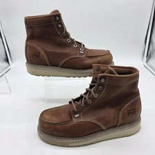 Timberland PRO Work Boots 89647 Mens Size 9 Brown Moc Toe Leather Slip Resistant