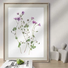 Original Watercolor Purple Wildflowers 8x11 Painting Unique Artwork Wall Art