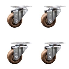 3 Inch High Temp Glass Filled Nylon Wheel Swivel Top Plate Caster Set SCC