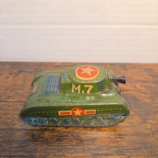 Cragstan M7 Tin Litho Metal Friction Army Tank 1950's Japan