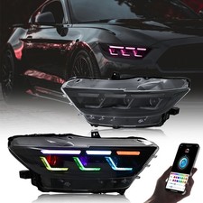Rgb Led Headlights For Ford Mustang 2010-2026 Head Light Rgb Front Lamp Pair Rl Rgb Led Headlights For Ford Mustang 2010-2026 Head Light Rgb Front Lamp Pair Rl