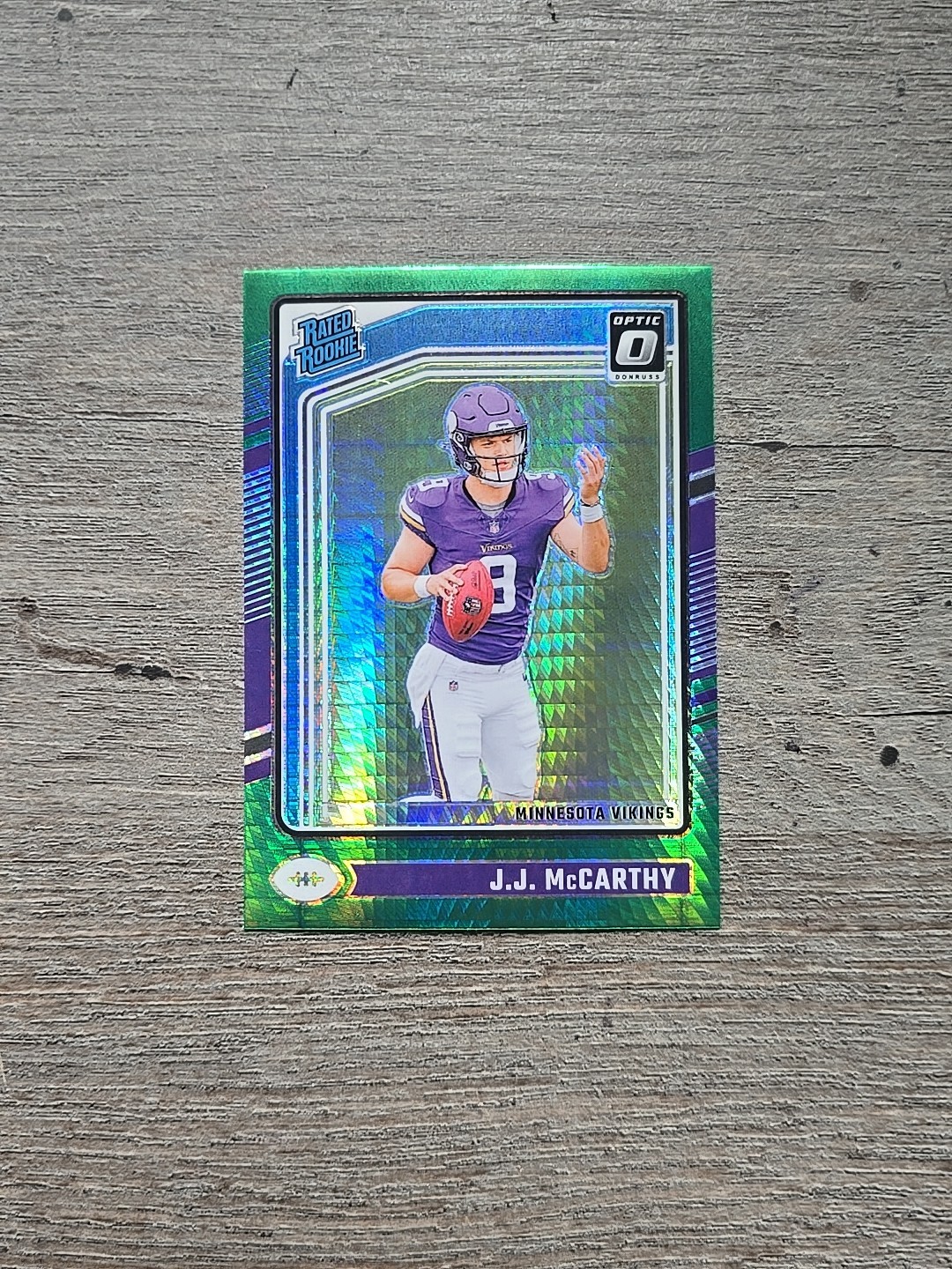 2024 Optic JJ McCarthy Green Hyper Prizm Rated Rookie RC #235