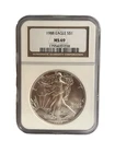 1988 American Silver Eagle $1 Dollar Coin One Troy Ounce 0.999 Fine NGC MS69