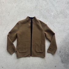 VTG Boiled Wool Mockneck Jacket w/Black Lining Seam Detailing, Pockets, Small