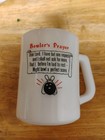 Fire King White Milk Glass D Handle Mug Bowler's Prayer Anchor Hocking, No Chips — photo 1