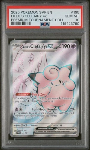 PSA 10 GEM MINT 2025 Pokémon Black Star Promo SVP EN #195 LILLIE'S CLEFAIRY EX