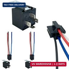 4-pin 40/30AMP 12V DC Relay Kit, SPST Automotive Relays, Pack of 2
