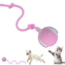 Interactive Cat Dog Toy Ball: Indoor Automatic Moving Smart Rolling Fun Pink