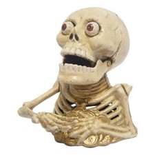 Spardose Geldbank Skulptur Gusseisen Mechanisch Skelett