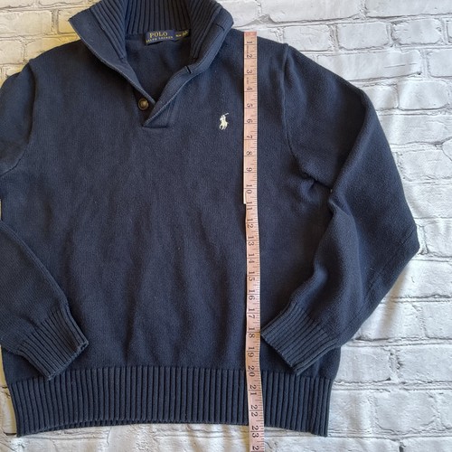 Polo Ralph Lauren Tejido Capucha Cuello Para Hombres Preppy Azul Mediano Suéter Silencioso Lujo - Imagen 3 de 15