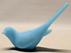 FENTON Blue Satin Glass Bird