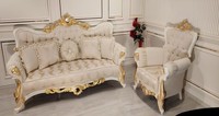 Luxus Gruppe Sofagarnitur 3+1 Sitzer Garnitur Stoff Sofa Sofas Sessel Barock Neu