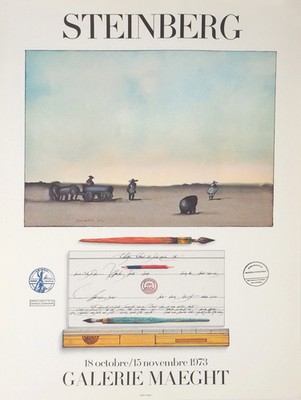 Saul STEINBERG Galerie Maeght Ausstellung 1973 Original Signiert
