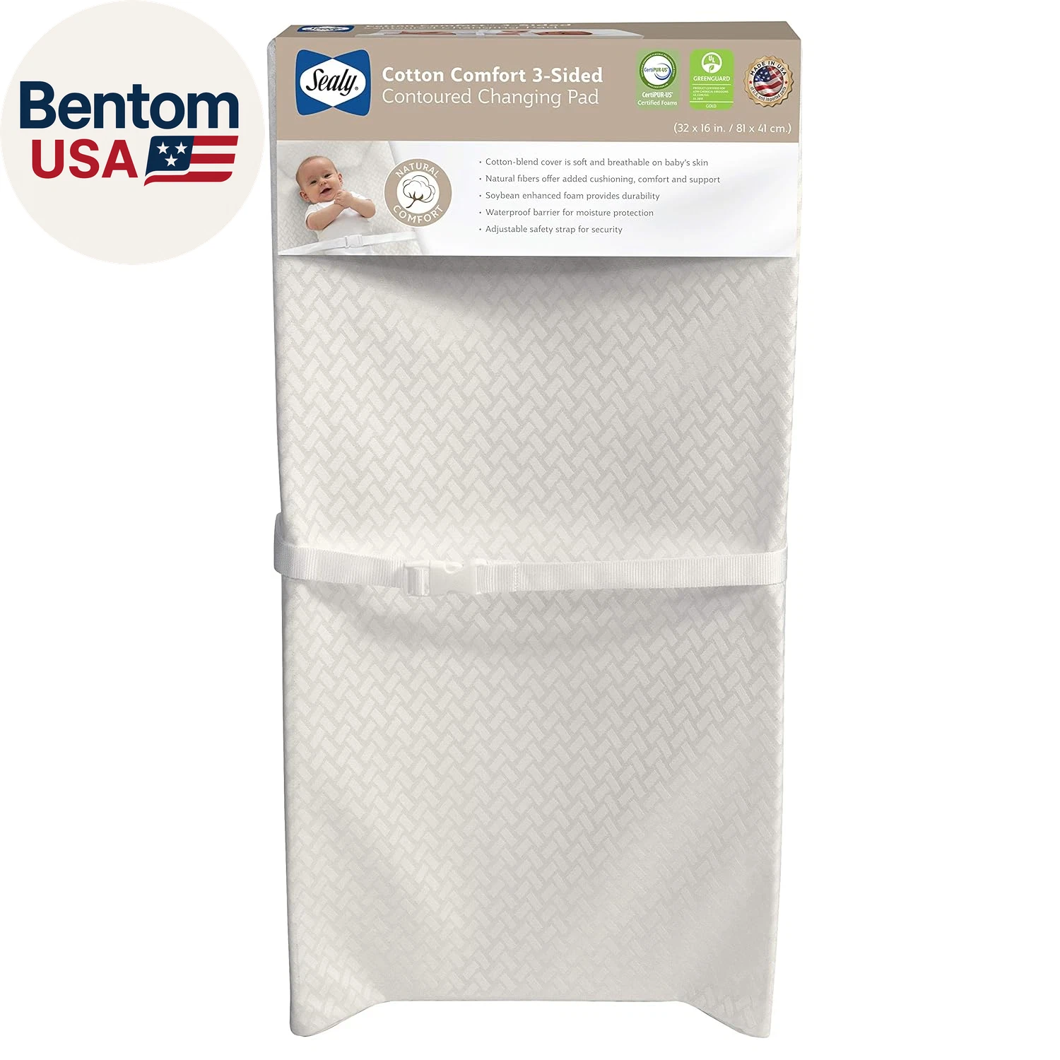 Cotton Comfort Waterproof 3-Sided Contoured Diaper Changing Pad for Dresser or T
Opens in a new wind