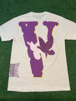 Vlone Good Intentions Men's Medium White And Purple T Shirt. Doves