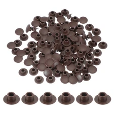 120Pcs Plastic Hole Plugs 1/5"(6mm) Screw Caps Cover Dark Brown