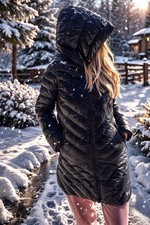 Under Armour Women s Large ColdGear Infrared Long Puffer Coat Black Hooded