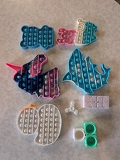 Assorted Sensory Fidget Pop It Tactile Toy Set Various Shapes Colors
