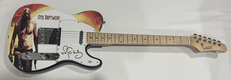 BILL MOSELEY SIGNED CUSTOM OTIS DRIFTWOOD HOUSE OF 1000 CORPSES GUITAR PSA COA