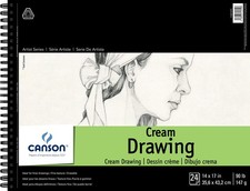 Artist Series Cream Drawing Pad 14" x 17", Top Wire Bound, 24 Sheets 1005109...