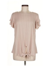 Adrianna Papell Women Brown Short Sleeve Top M