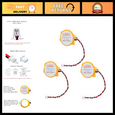 3 Pcs CR2032 CMOS Battery for Dell Latitude  Alienware Laptops, 2 Wire Connecto