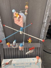 Vintage Hand Painted By Irmi Musical Mother Goose Mobile Orig Box