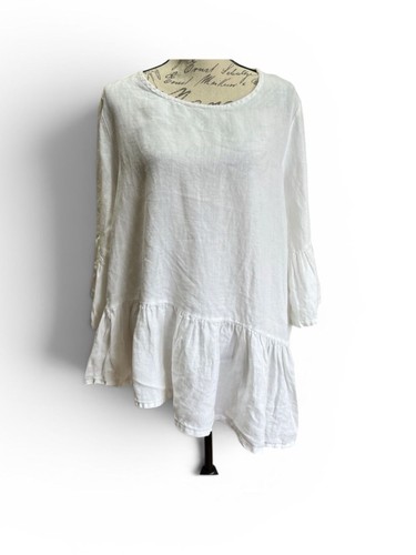 Bryn Walker Franci White Light Linen Shirt Sz S
