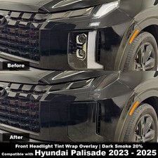 Headlight Tint Vinyl Overlay – Dark Smoke | fit for Hyundai Palisade 2023–2025