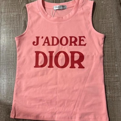 Dior J'adore Tank Top Vintage Print, blue and yellow Size US 6