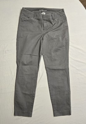 Old Navy Gray Pixie Chinos Stretch False Back Pockets Tapered Size 8...