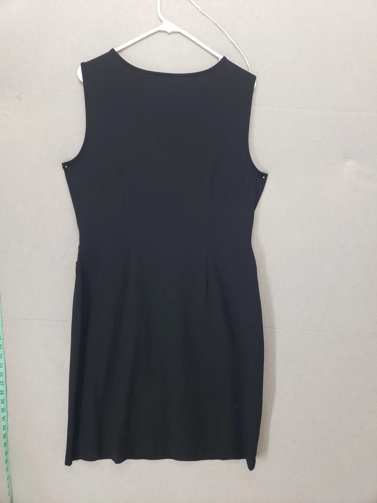 VETEMENTS Abito Ann Taylor donna XL nero senza maniche attorcigliato davanti annodato tubino elasticizzato