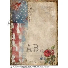 Patriotic Floral | A4 Rice Paper | Paper for Decoupage | AB Studios