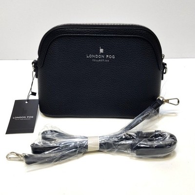 London Fog Ellie Dome 100th Anniversary Black Crossbody Bag Adjustable Strap NWT