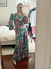 Zimmermann Allia High Neck Dress Midi Linen Floral Size 2 / AU 12 / US 8