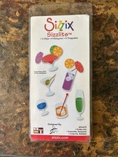 NWT Sizzix Sizzlits Drinks Set 654475 4 Dies