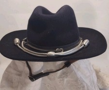 Rare Vintage Stetson 3XXX Beaver Hat Long Oval 7 Layered Band Chin Strap