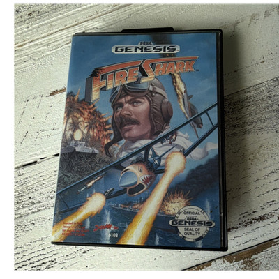 Fire Shark (Sega Genesis, 1990) CIB w/ Manual - Shooter / Shoot 'Em Up