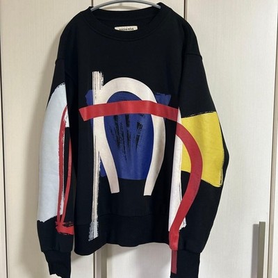 MASHA REVA Sweatshirt Schwarz Größe L Künstler Design Pullover Streetwear Japan