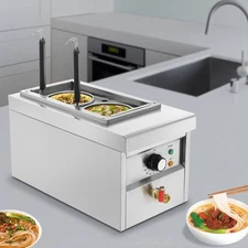 2 Holes Commercial Pasta Cooker Desktop Electric Noodles Pasta Boiler 122-230℉
