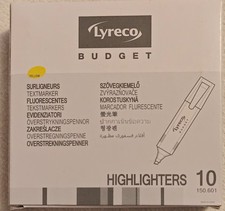 Highlighter Pens 10 Pack by Lyreco Budget (Yellow)